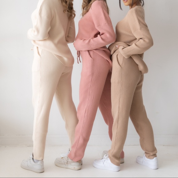 Ribbed Loungewear Set in Tan - Picture 6 of 6